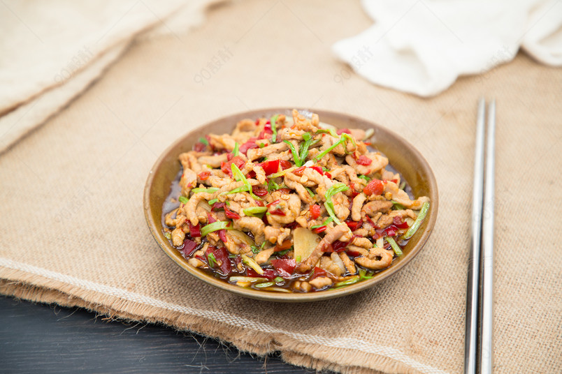 炒肉鱼香肉丝美食菜品摄影【电商背景】-90设计网