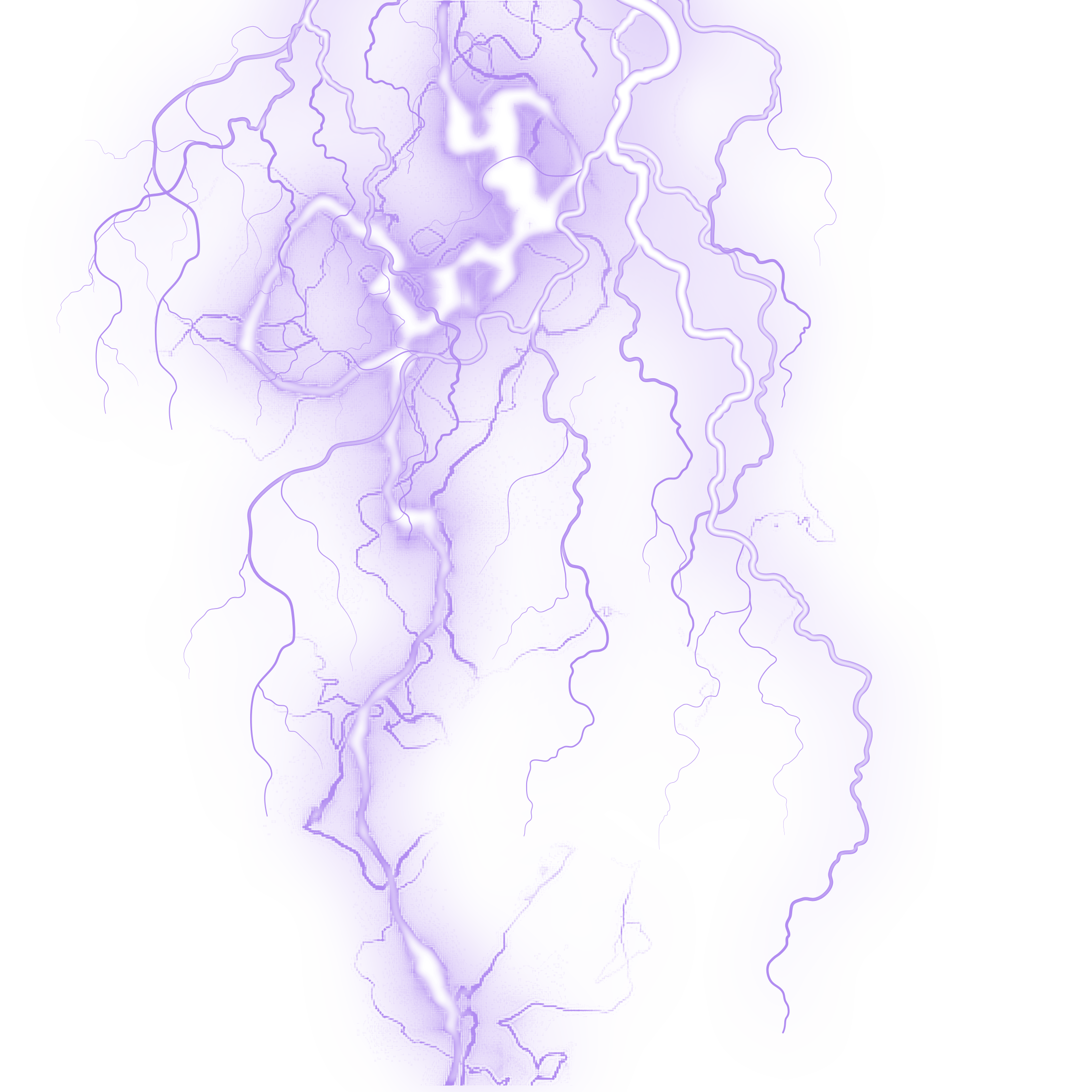 紫色闪电雷电效果免抠图片