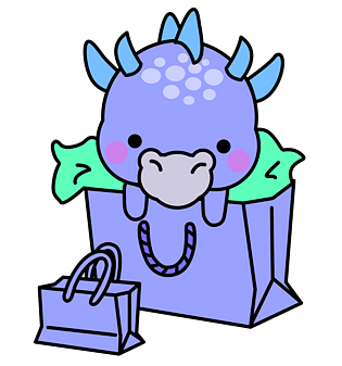 手绘插画q版可爱的小飞龙