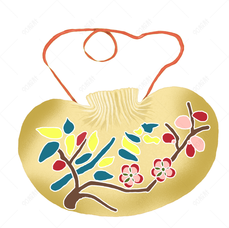 古代刺绣传统荷包手绘免费下载