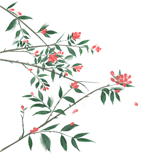 小清新古风水墨樱花花朵