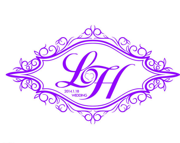 lh字母婚礼logo图片