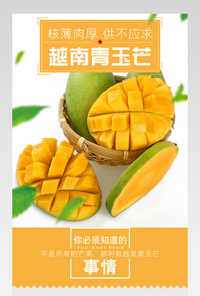 简约青芒水果详情页产品描述页通用 