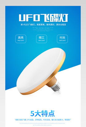 家居建材简约吸顶灯灯泡详情页产品描述页 