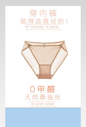 简洁大气真丝内裤详情页psd模板分层