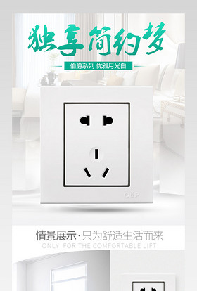 简约时尚五金开关插座详情页产品描述页通用 