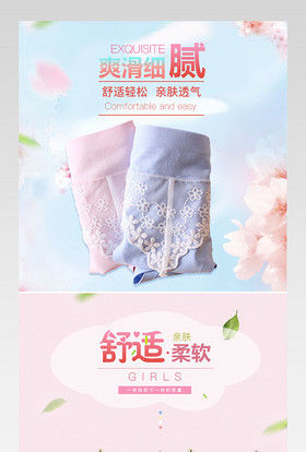 清新唯美风女士内裤详情页PSD模版