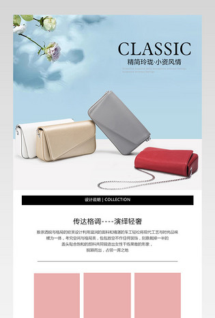 欧美时尚简约女士包包小方包详情页 