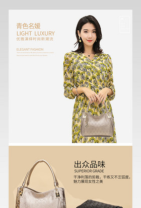 轻奢女包欧美时尚名媛手提挎包详情页 