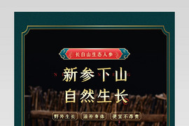 复古国潮风高端人参详情页