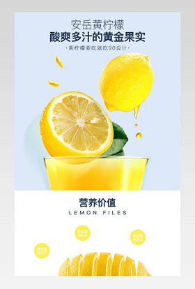 日常通用简约柠檬水果详情页描述页面