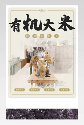 简约农产品大米有机食品电商详情页