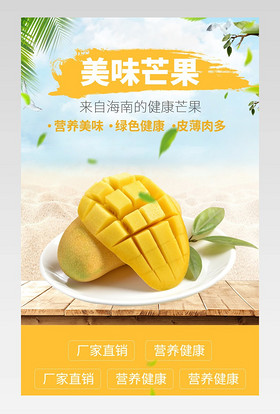 日常通用简约水果芒果详情描述页面
