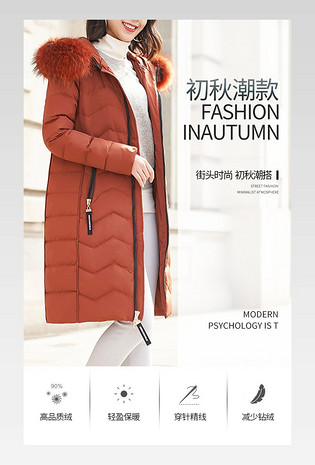 秋冬羽绒服装服饰女装描述详情页
