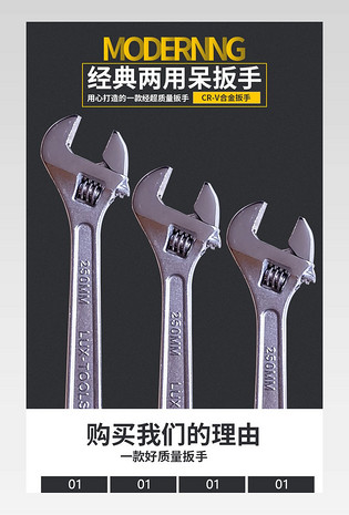 扳手钢丝钳尖嘴钳扳钢叉手描述详情页