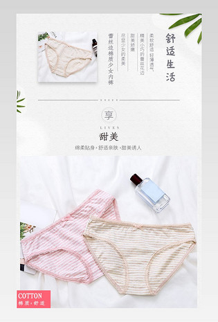 日常通用简约小清新少女内衣内裤详情页