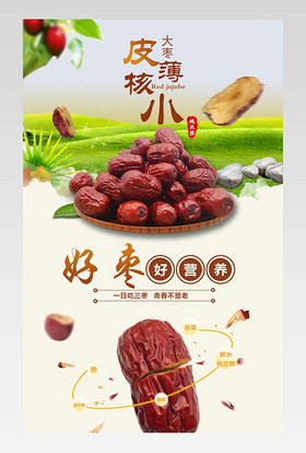 冬枣简约中国风营养新疆大枣红骏枣枣详情页