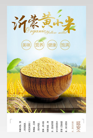 清新简约农食品黄小米详情页设计