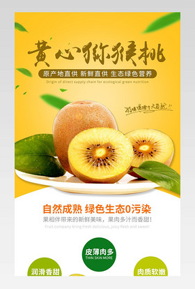 生鲜水果果园农产品黄心四川猕猴桃水果之王详情页