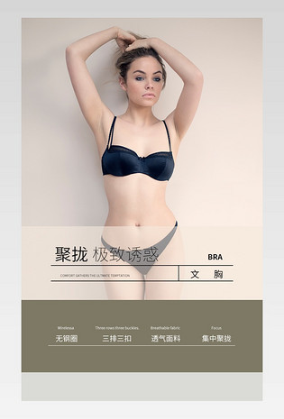 时尚简约聚拢极致诱惑性感优雅内衣内裤套装详情页