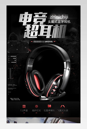 酷炫日常需求数码家电耳机详情页