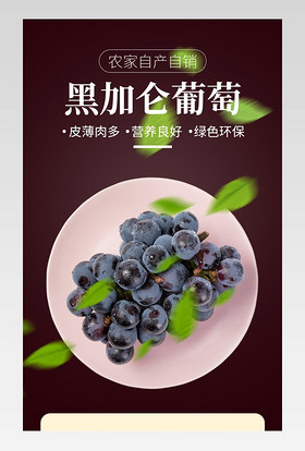 日常通用简约新鲜水果葡萄详情描述页面