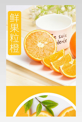电商简约橙子有机脐橙新鲜水果详情页描述页通用