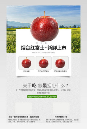 生鲜水果红富士苹果详情页PSD模板