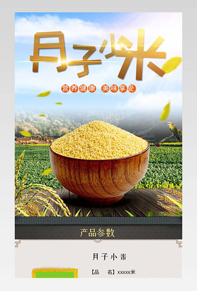 简约有机黄小米详情页产品描述页通用 