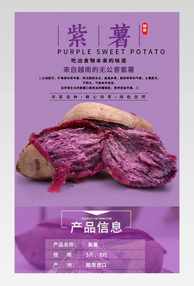 越南进口紫薯详情页产品描述页通用 