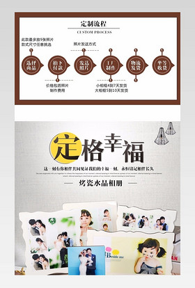 清新复古风相框相册详情产品描述页通用 