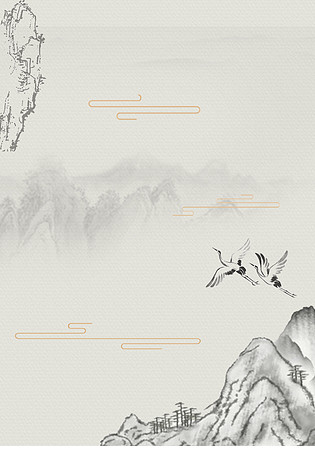 清新淡雅水墨中国风海报h5背景psd下载