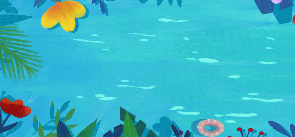 蓝色夏天水面波纹banner背景