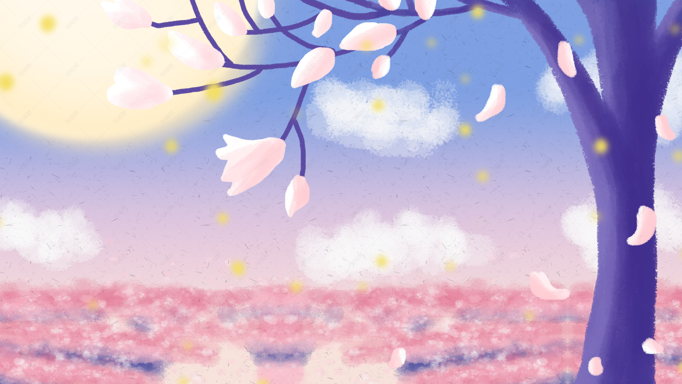 手绘唯美海报背景