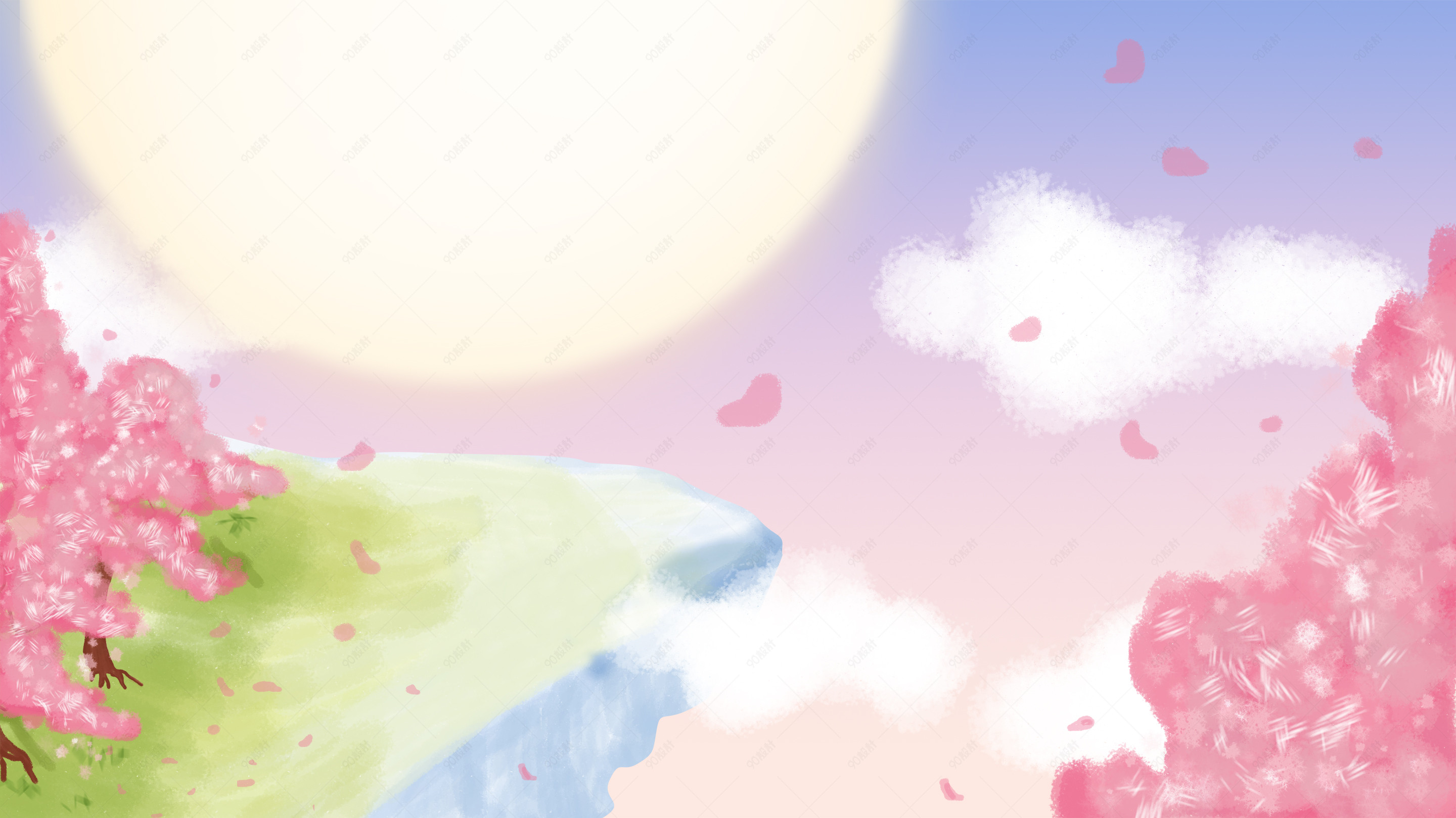 手绘唯美插画背景