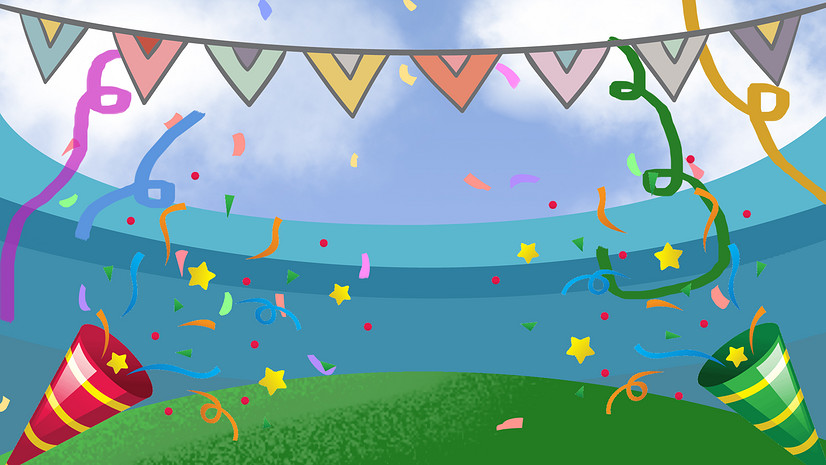 手绘卡通庆祝海报背景