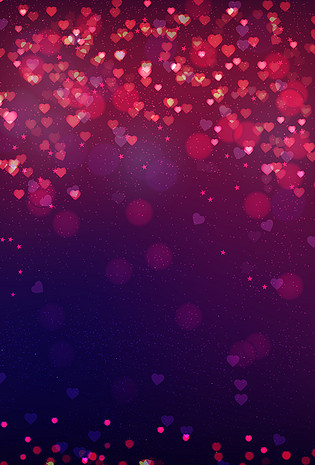 璀璨桃心紫红甜蜜背景