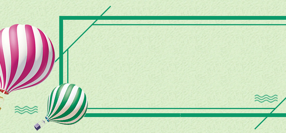 夏日新品清新手绘气球蓝色背景banner