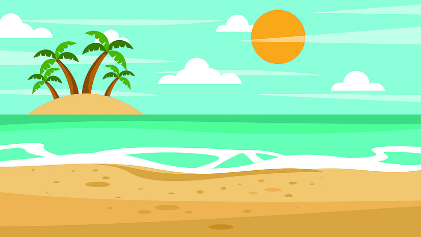 海边小岛风景插画