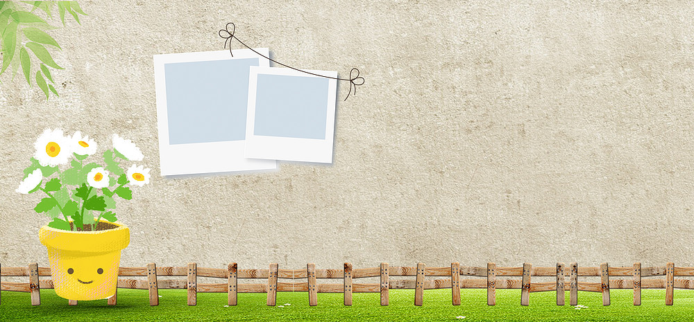 卡通风校园照片墙背景模板