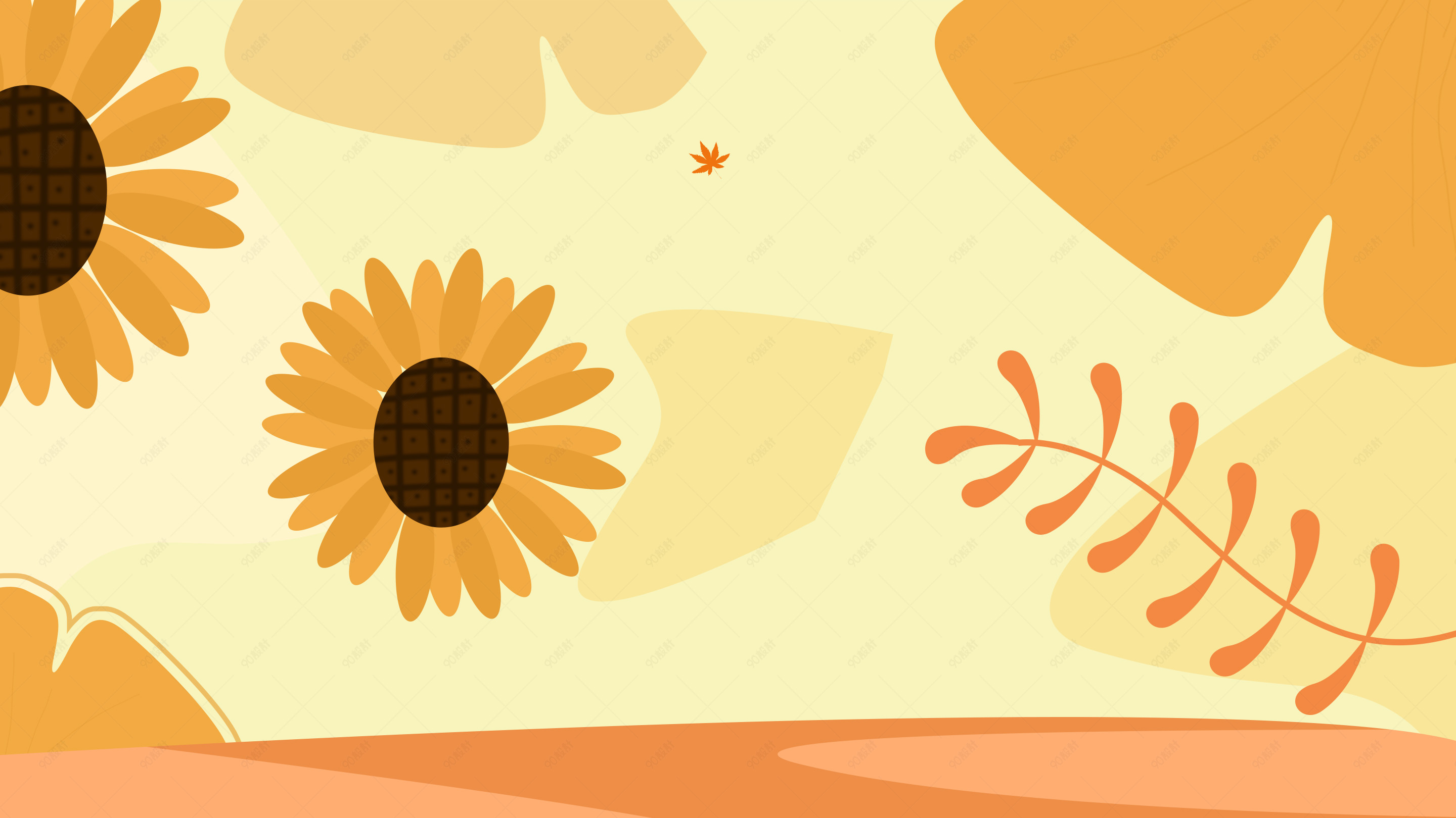 手绘卡通向日葵海报背景