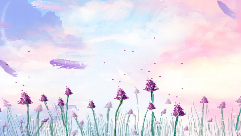 清新手绘唯美意境薰衣草海报