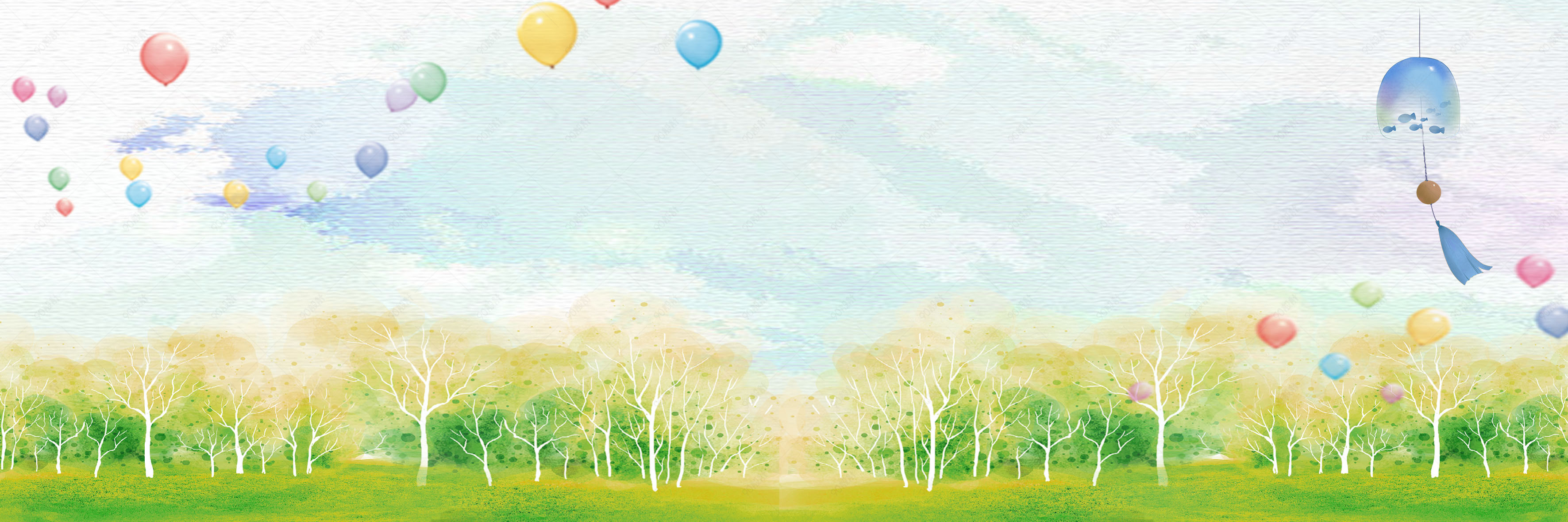 小清新树林背景模板