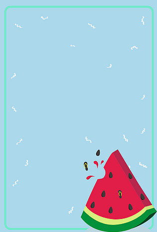 蓝色夏季西瓜主题海报