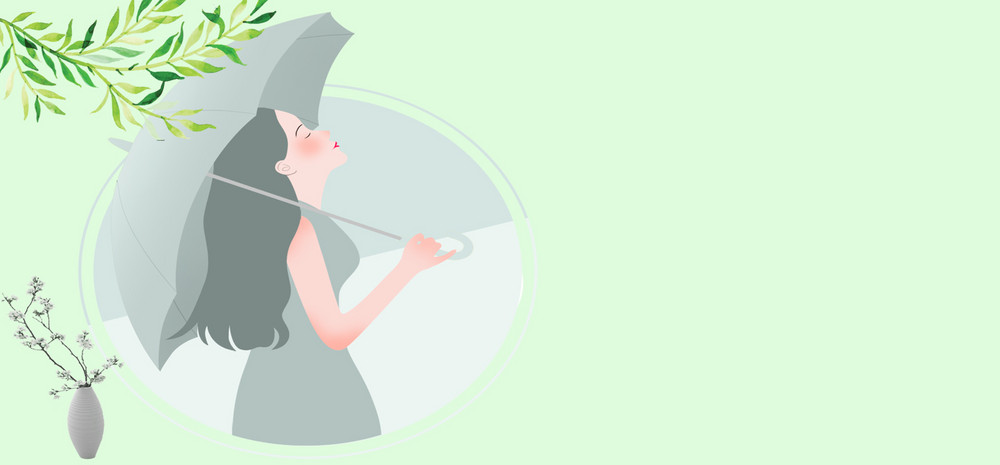 卡通风小清新绿色背景图