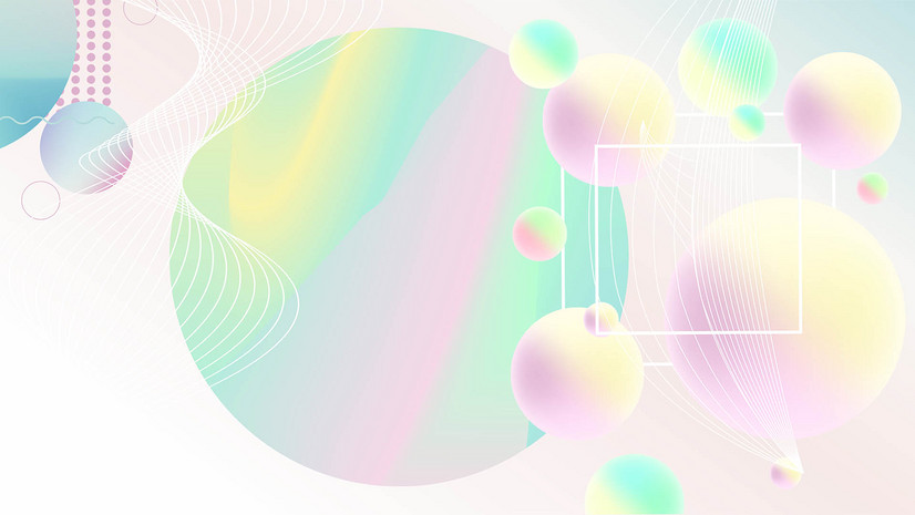 渐变颜色球形背景海报