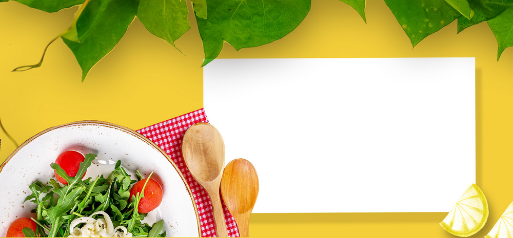 食品黄色背景简约风海报banner背景