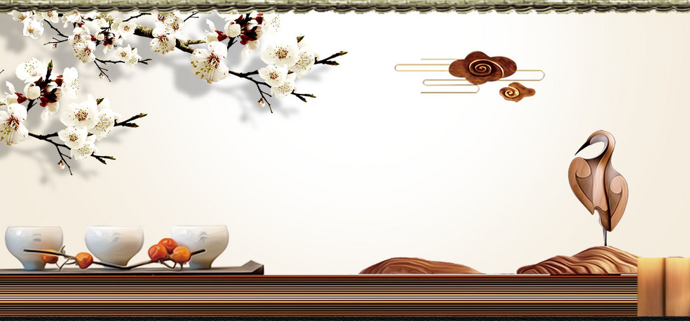 文艺清新中式古风banner背景