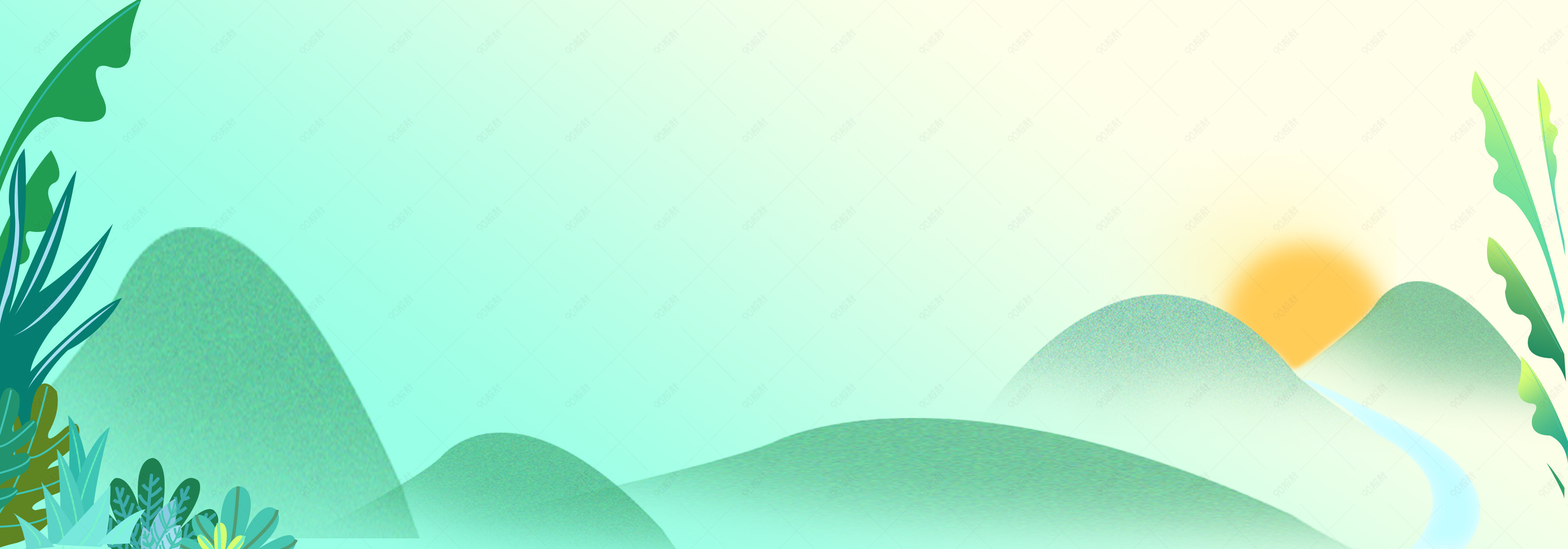 小清新日出背景模板