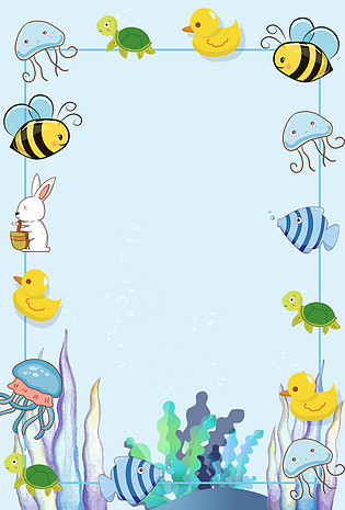 卡通动物边框背景